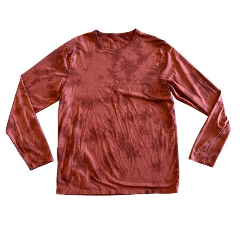 Lululemon T Shirt Mens‎ Large Gray Tie Dye Fundamental Tee Long Sleeve Workout